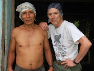Campbell Plowden and Manuel with huito hairdos. Photo by Yully Rojas/Center for Amazon Community Ecology