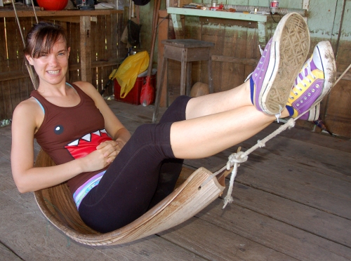 Amrit Moore in palm spate hammock. Photo by Campbell Plowden/Center for Amazon Community Ecology